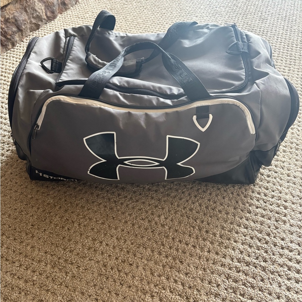 Under Armour Gray and Black Duffel Bag